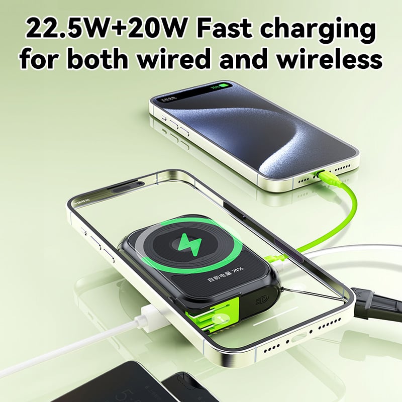 ⚡Multi-Functional 10000mAh Portable Wireless+Wired Charging Power Bank