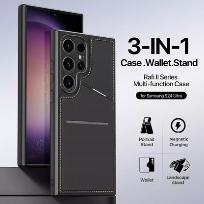 🤳For Samsung Galaxy S24 /S25 Ultra 3 in 1 Dual Card Slot Magnetic Holder Wallet Phone Case