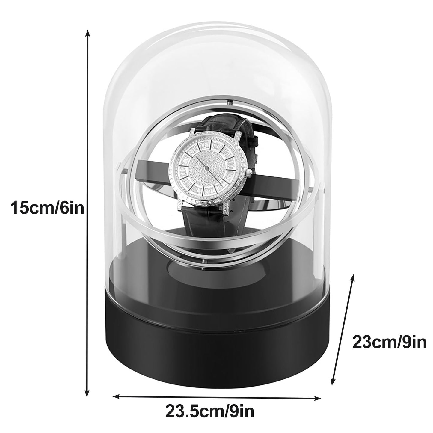 Simple Watch Winders for Automatic Watches, Rotating Watch Case, 4 Rotation Modes, with Silent Japanese Motor